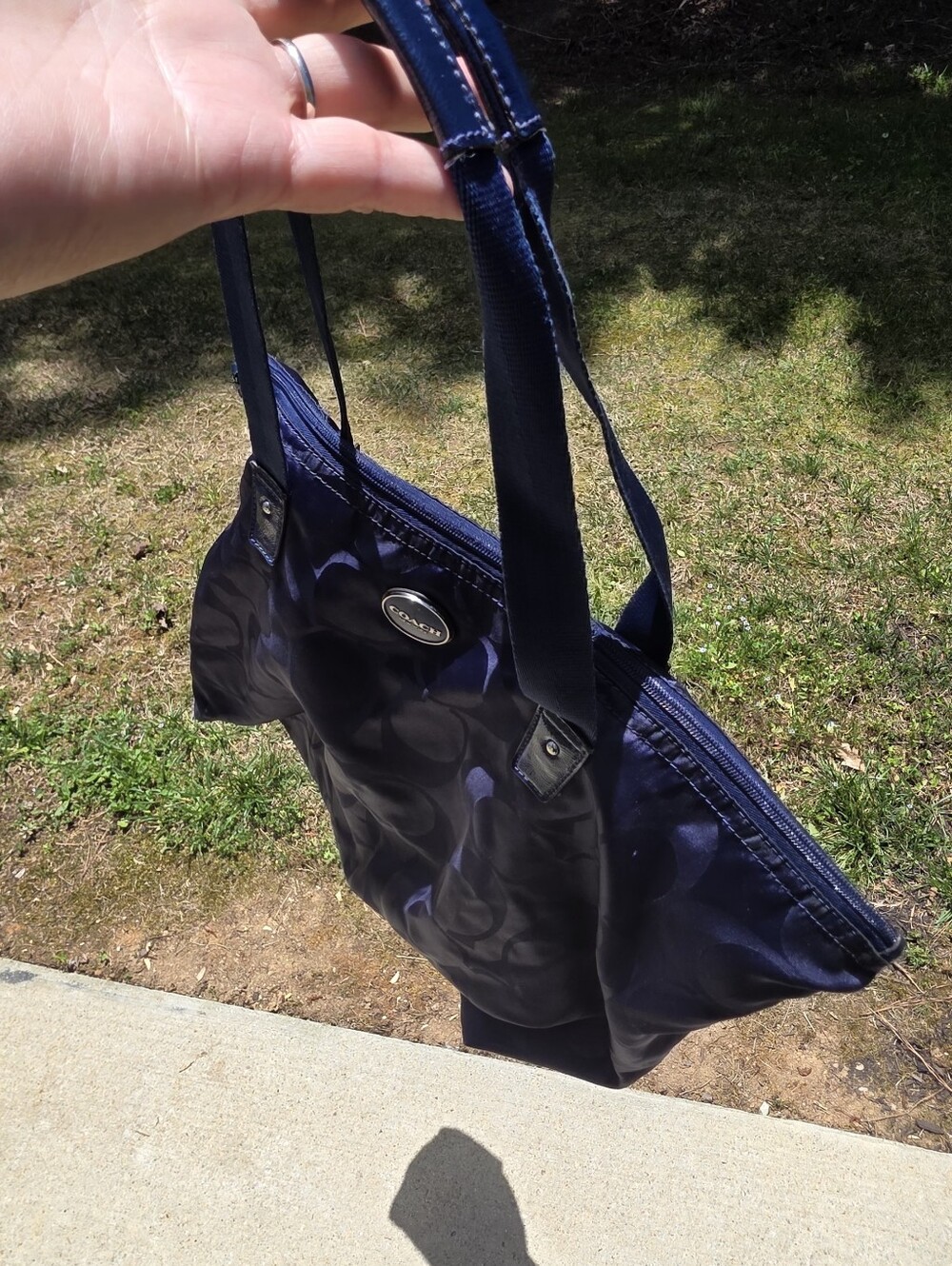 Coach Navy Weekender Foldable Tote - Picture 3 of 4